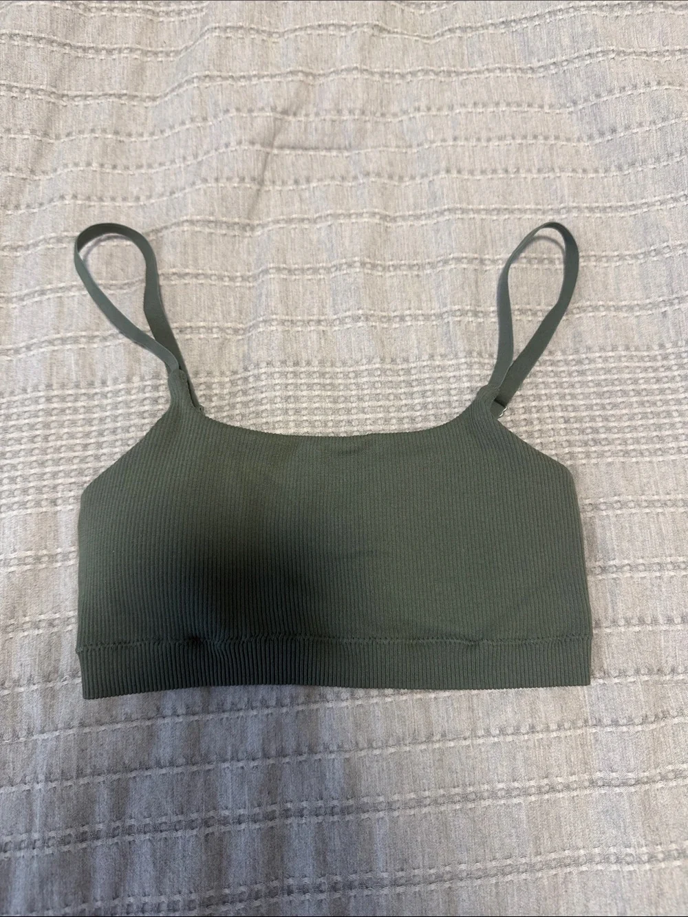 aerie Olive Ribbed Seamless Bralette